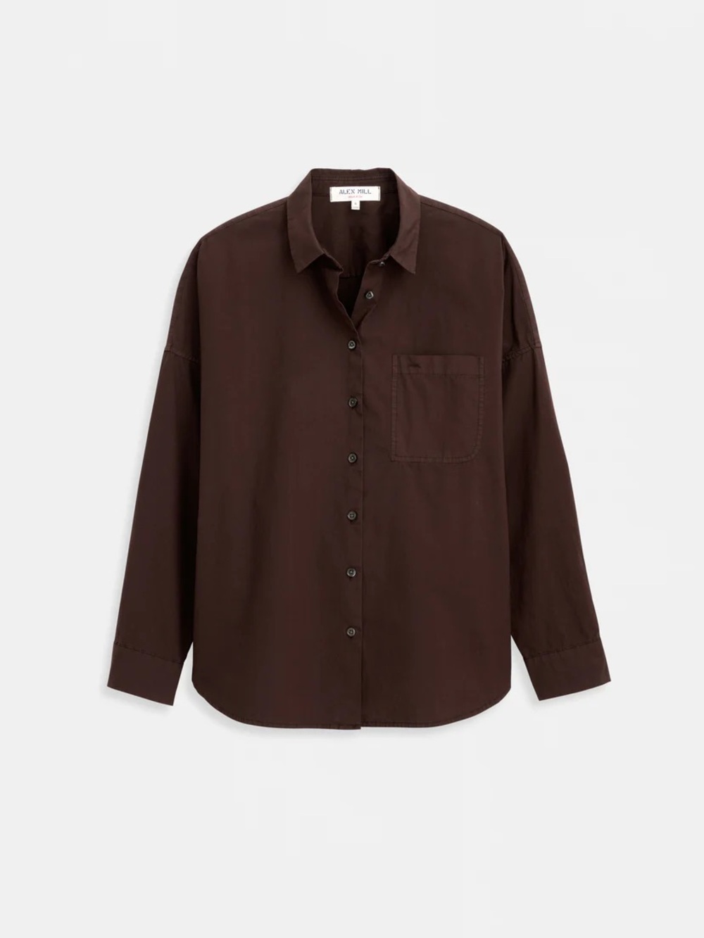 Alex Mill Jo Poplin Cotton Shirt Dark Chocolate